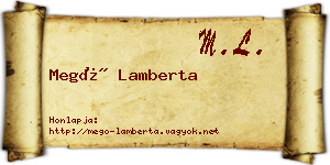 Megó Lamberta névjegykártya